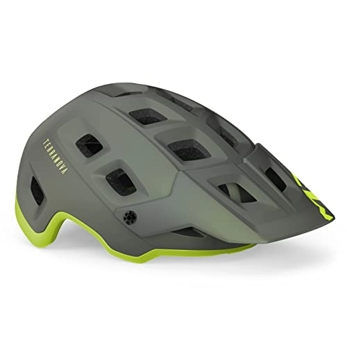 Mountain Bike Helmet : MET - Terranova MIPS Mountain Bike Helmet In Grey / Lime Size Large (58-61 cm)