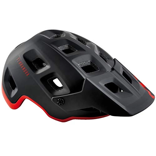 Mountain Bike Helmet : MET Terranova MIPS MTB Bicycle Safety Helmet - Black Red - Medium 56 / 58cm
