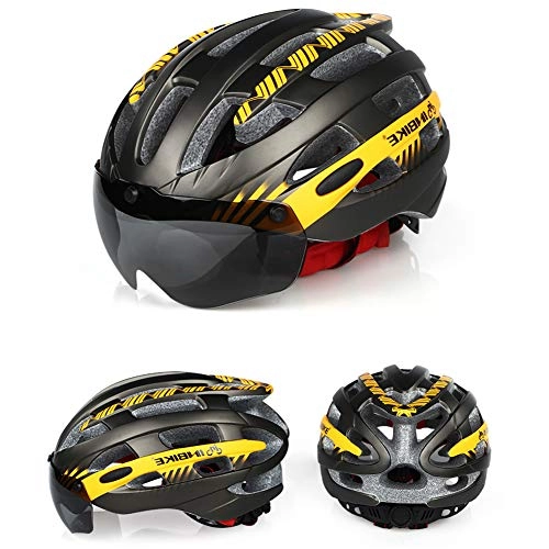 Mountain Bike Helmet : MJTK Integrated Bicycle Helmet, Outdoor Magnetic Goggle Sports Helmet, Mountain Bike Helmet, PC Case Design, Safer Riding(54-62CM), B, L