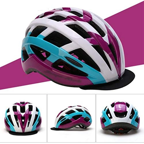Mountain Bike Helmet : MMCC Bicycle Helmet, Bicycle Helmet Safety Adjustable Mountain Road Cycle Helmet Light Bike Helmet for Men Women Purple