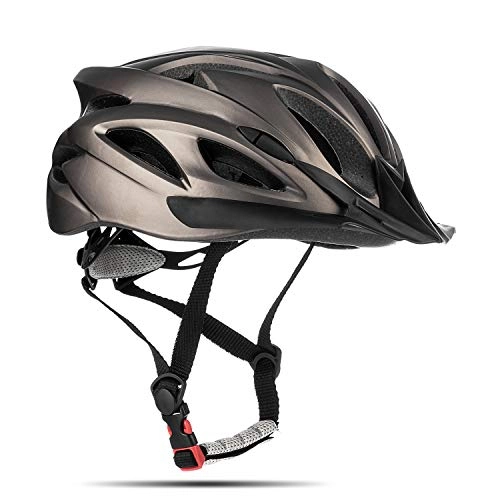 Mountain Bike Helmet : MOKFIRE Bike Helmet for Adult, Cycling Helmet Mountain Bicycle Helmet with Taillight Adjustable Dial Removable Visor(57-62CM)