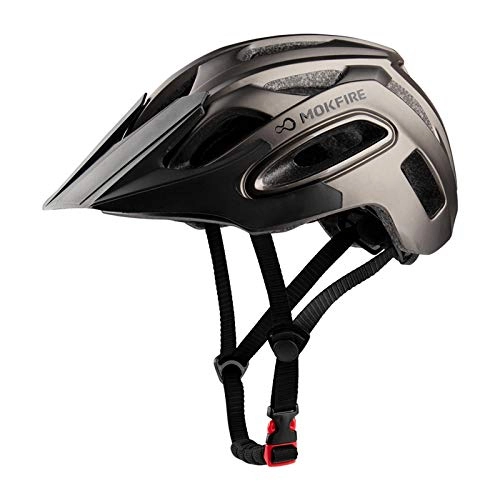 Mountain Bike Helmet : MOKFIRE Bike Helmet for Adults Men Women with USB Light & Visor, Bicycle Cycling Helmets CPSC Certified for Road and Mountain Biking, Adjustable Size 21.26-24 Inches