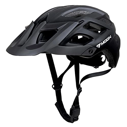 Mountain Bike Helmet : MOON Bike Cycling Helmet Mountain Road Bicycle Helmet Lightweight Microshell Design for Adult Men Women, Oversized Visor Magnet Buckle, 250-280g, HB3-7