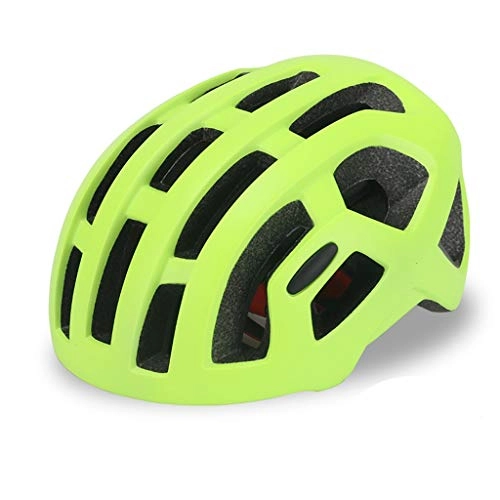 Mountain Bike Helmet : Mountain Bike Bicycle Integrated Helmet Men And Women Outdoor Sports Bicycle Safety Hat ; (Color : Fluorescent green)