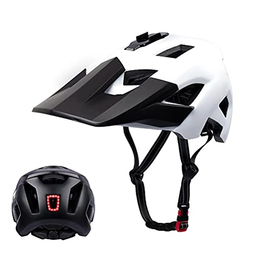 Mountain Bike Helmet : Mountain Bike Helmet for Adults, Cycling Bicycle Helmet MTB Helmet with USB Safety Taillight Bicycle Helmet Cycling Helmet with Camera Mount