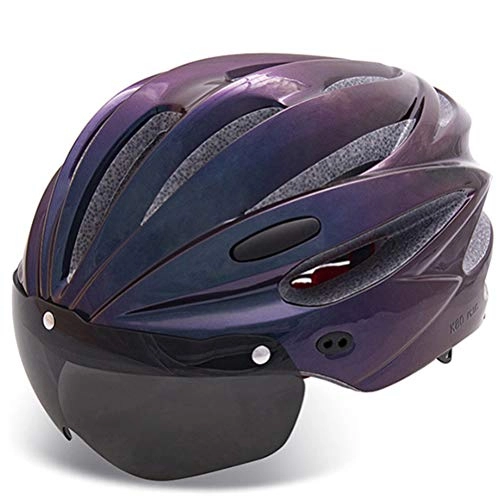 Mountain Bike Helmet : Mountain Bike Helmet Motorcycling Helmet with Back Light Detachable UV Protective Magnetic Goggles Visor for Men Women