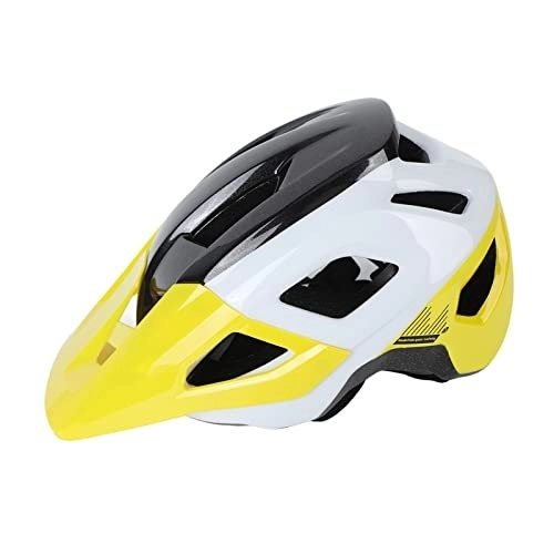 Mountain Bike Helmet : Mountain Bike Helmet, One Piece Molding Safe Adult Bike Helmets 13 Ventilation Ports Portable for Outdoor (Yellow)