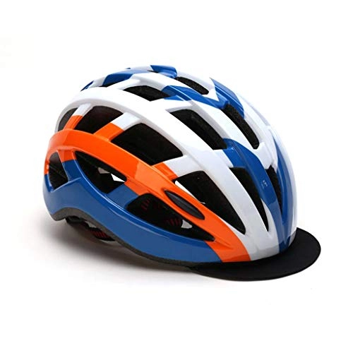 Mountain Bike Helmet : Mountain Bike Helmet with Detachable Visor Padded Adjustable CPSC Safety Certified MTB Cycling Bicycle Men Women And Youth Teenagers Sports Outdoor Safety, Blue white orange