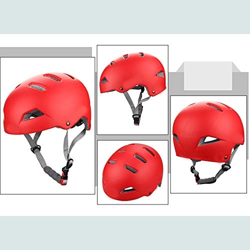 Mountain Bike Helmet : MQW Road Mountain Bike Riding Helmet Skate Street Car Climbing Mountaineering Drifting Rescue Safety Men And Women Breathable Helmet (Color : Red, Size : L)