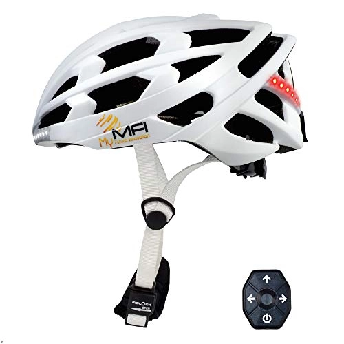 Mountain Bike Helmet : Mymfi Unisex's Lumex Pro Smart Cycle Helmet, White, 55-58 cm
