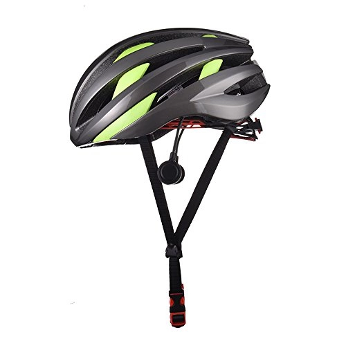 Mountain Bike Helmet : NBZH Bicycle Helmet Built-In Microphone Bluetooth Speaker LED Taillight Highway Mountain Bike Helmet Adult Men Women(54-62Cm), Greenblack