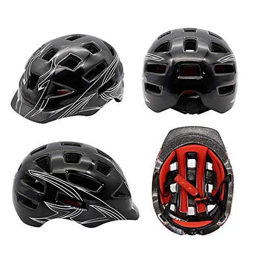 Mountain Bike Helmet : No-branded Motorcycle Accessories Bicycle Riding Mountain Bike Skateboard Roller Skating Balancer Sports Integrated Molding Helmet Hard Hat LKYHYQ (Color : Black)