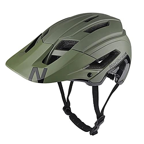 Mountain Bike Helmet : Nocihcass Adult Bike Helmet - CE Safety Certified Cycle Bicycle Helmets, Lightweight MTB Mountain Allround Cycling Helmet for Mens Womens Ladies, Adjustable 56-61cm Army Green