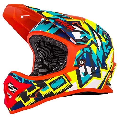 Mountain Bike Helmet : O'Neal Backflip Muerta All Mountain Bike Helm MTB Enduro Downhill FR DH Fullface Trail Bike Offroad, 0500-5, Farbe Orange Multi, Gre M