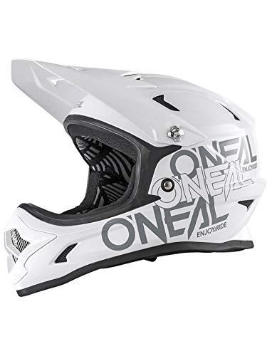 Mountain Bike Helmet : O'Neal Backflip RL2 Solid Fahrrad Helm Downhill MTB Mountain Bike FR DH Fullface, 0500-S1, Farbe Wei, Gre S