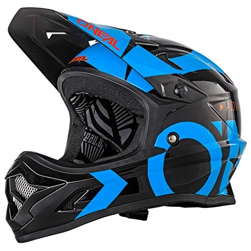 Mountain Bike Helmet : O'Neal Backlip RL2 Slick Fahrrad Helm Downhill MTB Mountain Bike FR DH Fullface, 0500-L, Farbe Schwarz Blau, Gre XS