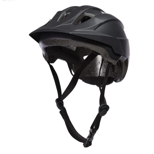 Mountain Bike Helmet : O'NEAL Children's Bicycle Helmet Mountain Bike Urban One-Hand Opening and Closing Size Adjustable up to 56 cm, Safety Standard EN1078 Flare Youth Helmet Plain V.22 Black OS (51-55 cm)
