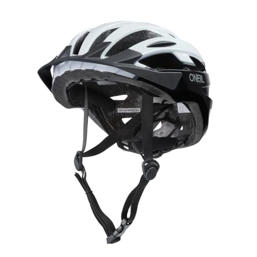 Mountain Bike Helmet : O'NEAL Mountain bike helmet, urban trail riding, lightweight: only 310 g, large fans for ventilation, safety standard EN1078, helmet outcast split V.22, adults, black, white, S / M