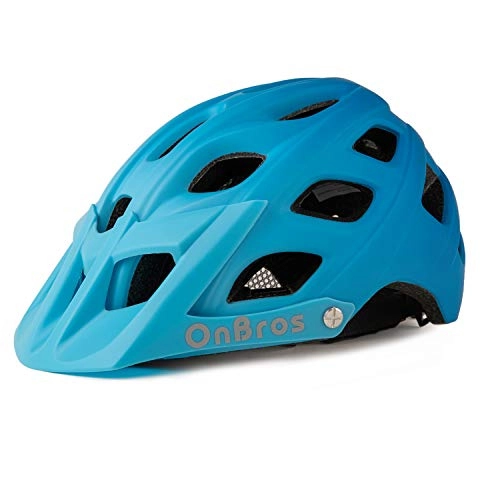 Mountain Bike Helmet : OnBros Mountain Bike Helmet, Helmet for Adults Men and Women with Detachable Visor, Sturdy & Adjustable Cycling Helmet (56-61cm)