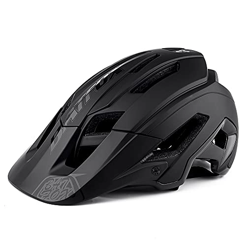 Mountain Bike Helmet : OPEL-R MTB Bicycle Helmet with LED Light Unisex Adults Outdoor Sports Riding Safety Helmet 15 Vents, Black