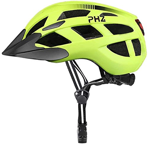 Mountain Bike Helmet : PHZ Bicycle Helmet Adjustable Ultra Lightweight with LED Rear Light / Detachable Visor Cycle Helmet Suitable for Cycling Adult / Men / Women / Youth