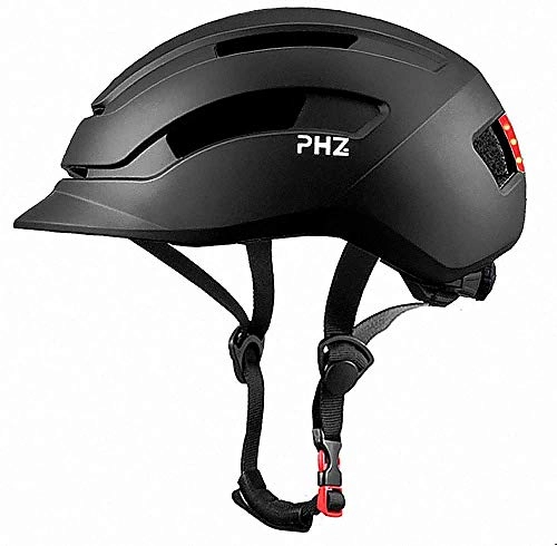 Mountain Bike Helmet : PHZ Bike Helmets for Adults with Light, Cool Cycling Helmet CPSC and CE Certified Adult Bicycle Helmet for Urban Commuter Adjustable Size for Adult Men / Women