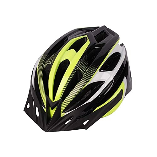 Mountain Bike Helmet : Pkfinrd Cycle Helmet, Mountain Bicycle Helmet with Taillight Adjustable Comfortable Safety Helmet for Outdoor Sport Riding Bike (Fits Head Sizes 54-62Cm) (Color : Green)