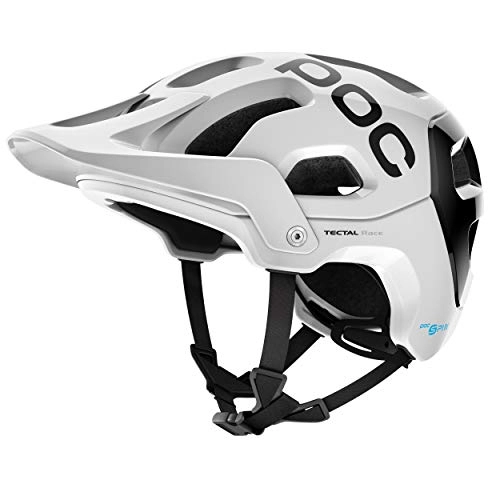 Mountain Bike Helmet : POC Sports Unisex's Tectal Race SPIN Cycling Helmet, Hydrogen White / Uranium Black, XS-S