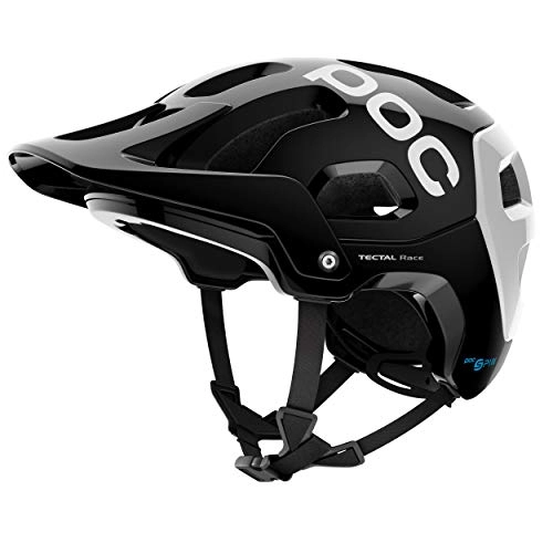 Mountain Bike Helmet : POC Sports Unisex's Tectal Race SPIN Cycling Helmet, Uranium Black / Hydrogen White, XS-S