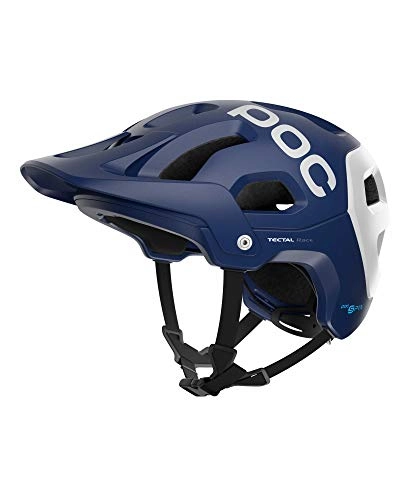 Mountain Bike Helmet : POC Unisex's Tectal Race SPIN Cycling Helmet, Lead Blue / Hydrogen White Matt, MLG