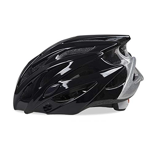 Mountain Bike Helmet : QIEP Large Ultra-light Bicycle Helmet, Detachable Sun Visor Adult Men And Women / Teenagers Reflective Road And Mountain Bike Helmet-Blacksilver-M