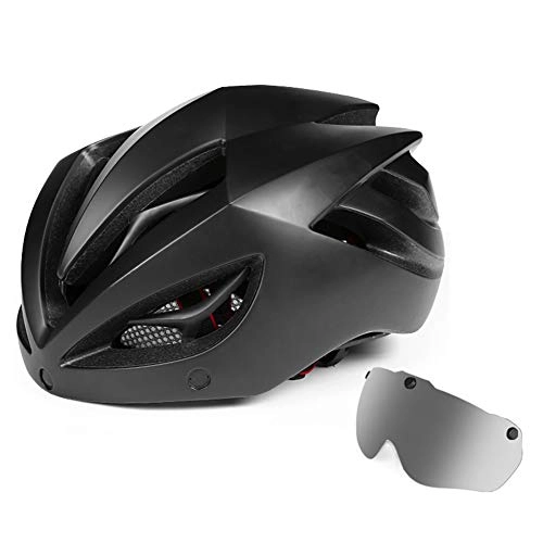 Mountain Bike Helmet : QIEP Ultralight Bicycle Riding Helmet, Detachable Sun Visor Adult Men And Women / Teenagers 3D Keel Road And Mountain Bike Helmet-black