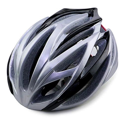 Mountain Bike Helmet : QPLNTCQ Cycle Bike Helmet Bike Helmet Cycling Helmet for Men Women Integrally Molded Outdoor Sport Safety Protection Head Helmets (Color : Silver, Size : Free)