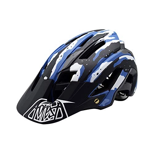 Mountain Bike Helmet : QPLNTCQ Cycle Bike Helmet Bike Helmet for Men Women Adjustable Cycling Helmet Integrally Molded Outdoor Sport Safety Protection Head Helmets (Color : Blue, Size : Free)