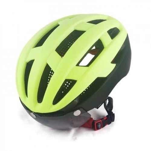 Mountain Bike Helmet : QPLNTCQ Cycle Bike Helmet Goggles Bicycle Helmet for Men Women Ultralight Riding Mountain Road Bike Adjustable Cycling Helmets 57-61cm (Color : Yellow, Size : Free)