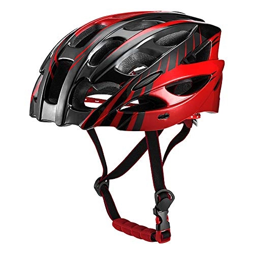 Mountain Bike Helmet : QPLNTCQ Motorcycle Helmet Cycling Bicycle Helmet Sports Safety Protective Helmet Comfortable Helmet for Adult Men Women Adjustable 57-62cm (Color : Red, Size : Free)