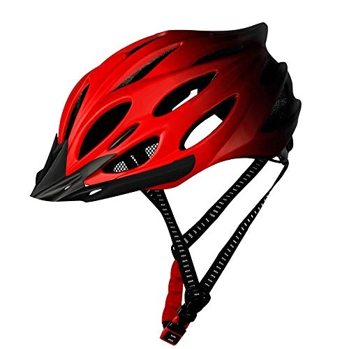 Mountain Bike Helmet : QPLNTCQ Motorcycle Helmet Mountain Bicycle Helmet 19 Air Vents Cycle Helmet Safety Helmet for Outdoor Sport Riding Bike with Tail Light (Color : Red, Size : Free)