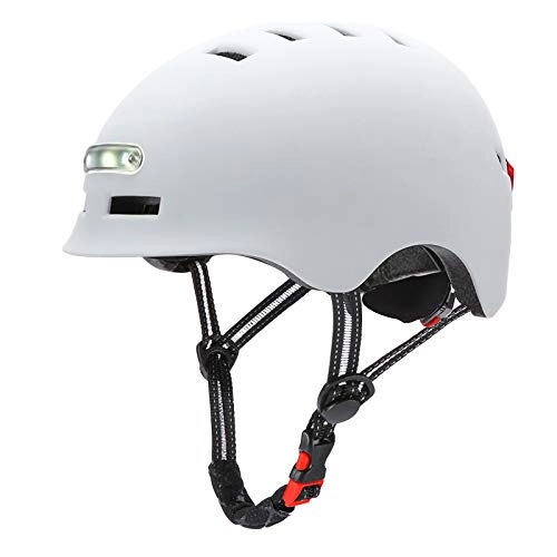 Mountain Bike Helmet : QSCTYG Bicycle Helme Cycling Bicycle Helmet MTB Road Bikes Helmets Integrally-mold Lighting Reflective EPS+PC Cycling Helmet Cap bicycle helmet 254 (Color : White, Size : L 58 61cm)