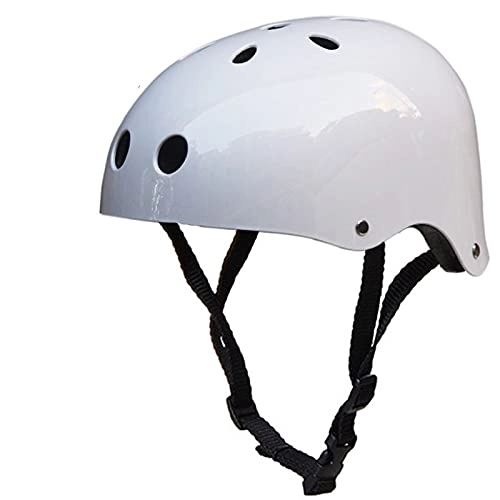 Mountain Bike Helmet : QSCTYG Bicycle Helme Round Mountain Skate Bike Scooter Stunt Skateboard Bicycle Cycling Crash Strong Road MTB Safety Helmet 3 Size bicycle helmet 254 (Color : White, Size : S)