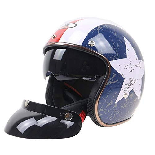 Mountain Bike Helmet : Radiancy Inc Retro Helmet Motorcycle Helmet with Built-in Lens Mountain Bike Road Helmet Outdoor Equipment (XL)