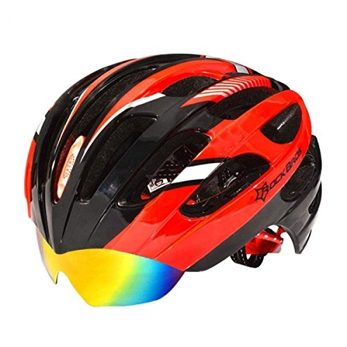 Mountain Bike Helmet : ROCKBROS Bike Cycle Helmet Mountain Road Bike Helmet with Detachable Goggles Adjustable Lightweight Helmet Women and Men