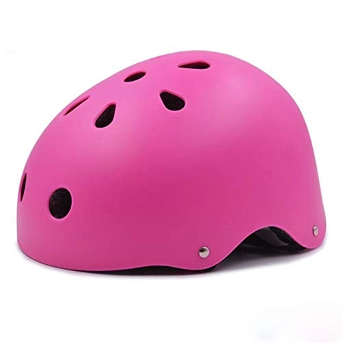 Mountain Bike Helmet : Round MTB Bike Helmet Kids Adults Men Women Sport Accessory Cycling Helmet Adjustable Head Size Mountain Road Bicycle Helmet Unisex (Color : Pink)