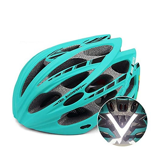 Mountain Bike Helmet : Sebasty Full-Face Helmets Road mountain bike equipment riding helmet integrated ultra light adult men and women helmet 30 hole breathable safety helmet (Color : Sapphire blue)