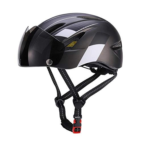 Mountain Bike Helmet : SFBBBO bike helmet Safety Magnet-Connected Helmet Riding Outdoor With Backlight Shield Visor Cycling Mountain Bike Unisex Fashion B