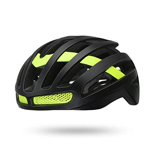 Mountain Bike Helmet : SGEB Bicycle Helmet Lightweight Comfortable Breathable Highway Mountain Bike Riding Helmet, Black green, L (59-62CM)