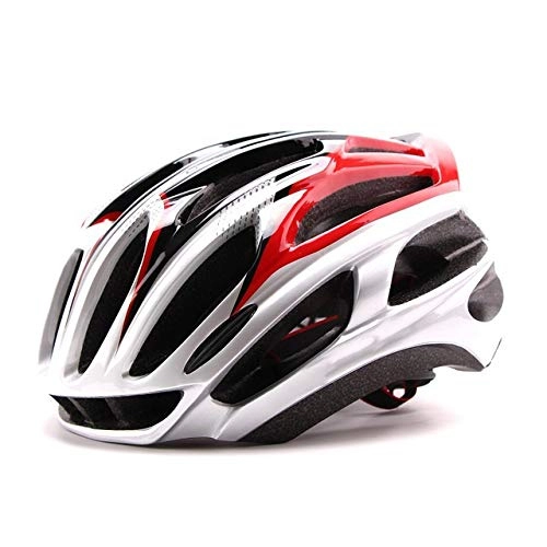 Mountain Bike Helmet : SGEB Outdoor Sports Racing Cycling Helmet All Terrain Mtb Bicycle Helmet Breathable Road Bike Mountain Bike Helmet, Red Silver, l