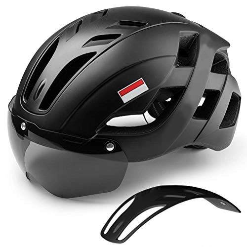 Mountain Bike Helmet : SHARRA Bike helmet men women MTB mountain bike helmet with visor Removable sun protection cap and LED taillight Bike helmet Bike helmets for adults 57-61 cm