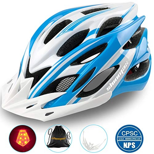 Mountain Bike Helmet : Shinmax Specialized Bike Helmet with Safety Light Adjustable Sport Cycling Helmet Bike Bicycle Helmets Road Mountain Biking for Adult Men Women Youth Racing Safety Protection with CE Certificate