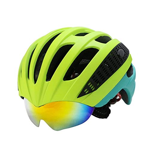 Mountain Bike Helmet : shuhong Bike Helmet 22 Vents Cycling Helmet Ultra Light Sports EPS+PC Road Mountain Bike MTB Men Women, Green(blue)