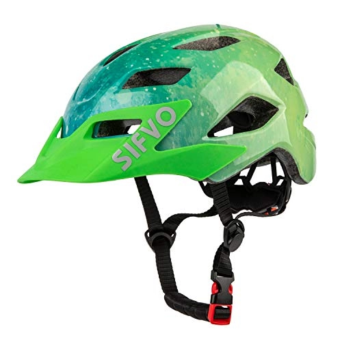 Mountain Bike Helmet : SIFVO Kids Helmet Kids Bike Helmet for Boys and Girls Age 5-14 Cycle Helmet Scooter Helmet Skateboard Helmet Bike Helmets for Kids Adjustable & Lightweight (50-57cm)